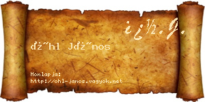 Öhl János névjegykártya