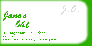 janos ohl business card